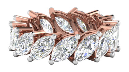 7.00 Ctw Marquise Cut Diamond Eternity Band Set In 14K Rose Gold