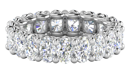 5.70 Ctw Oval Cut Diamond Eternity Band Set In 14K White Gold