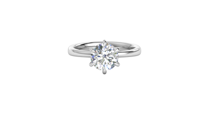 2.00 Ctw Classic Solitaire Engagement Ring Set In 14k White Gold