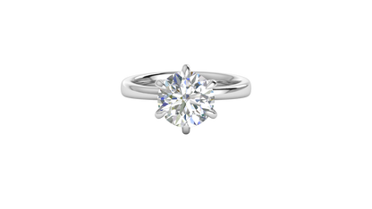 3.00 Ctw Classic Solitaire Engagement Ring Set In 14K White Gold