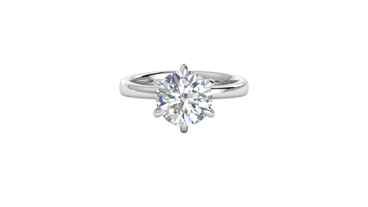 3.00 Ctw Classic Solitaire Engagement Ring Set In 14K White Gold