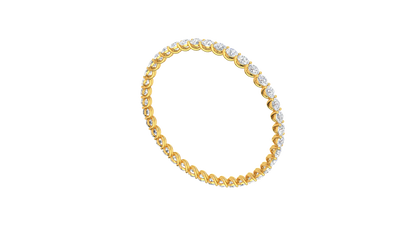39.00 Ctw Round Cut Diamond Bangle | Twisted Eternity Diamond Bangle Set In Luxury 14K Yellow Gold
