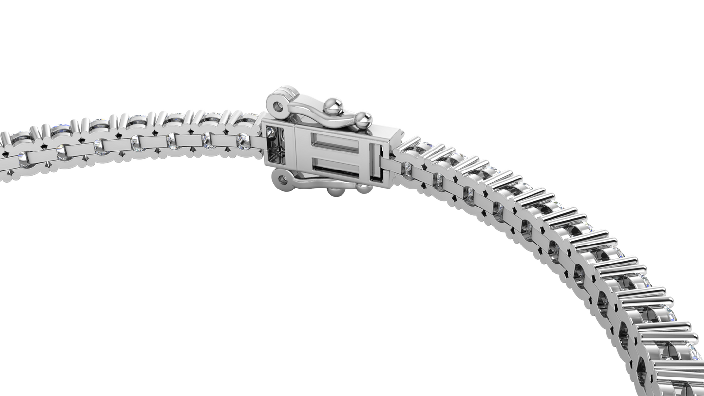 6.10 Ctw Round Brilliant Diamond Tennis Bracelet In 14K White Gold