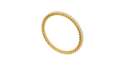 25.00 Ctw Round Cut Diamond Bangle | Twisted Rope Diamond Eternity Bangle Set In Luxury 18K Yellow Gold