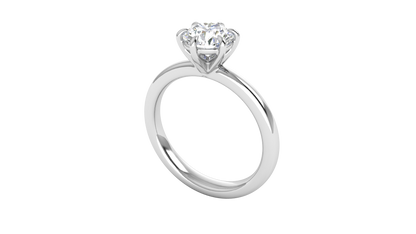 1.00 Ctw Classic Solitaire Engagement Ring Set In 14K White Gold