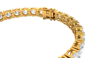 21.00 Ctw Round Brilliant Diamond Tennis Bracelet In 14K Yellow Gold
