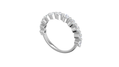 0.60 Ctw Bezel-Set Wedding Band Set In 14K White Gold