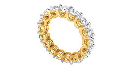 5.10 Ctw Elegant Diamond Eternity Band Set In 14K Yellow Gold