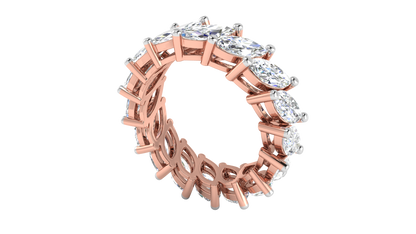 4.80 Ctw Marquise Cut Diamond Eternity Band Set In 14K Rose Gold