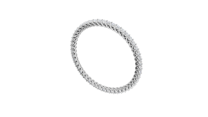 25.00 Ctw Round Cut Diamond Bangle | Twisted Rope Diamond Eternity Bangle Set In Luxury 18K White Gold
