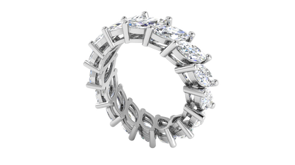4.80 Ctw Marquise Cut Diamond Eternity Band Set In 14K White Gold