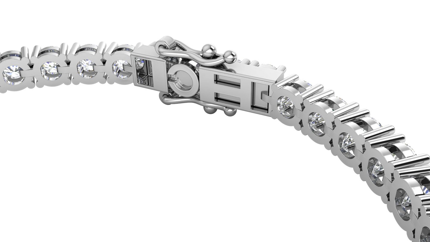 9.24 Ctw Round Brilliant Diamond Tennis Bracelet In 14K White Gold