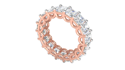 9.00 Ctw Emerald Cut Diamond Eternity Band Set In 14K Rose Gold