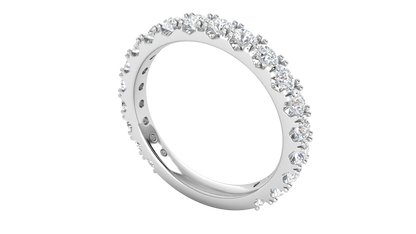 1.20 Ctw Timeless 4 Prong Wedding Band Set In 14K White Gold