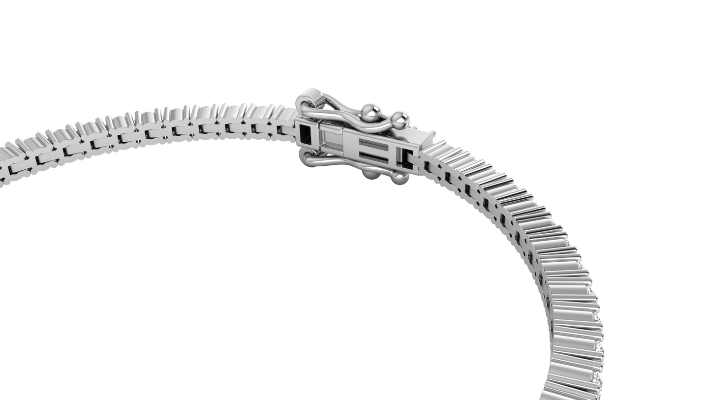 2.26 Ctw Round Brilliant Diamond Tennis Bracelet In 14K White Gold