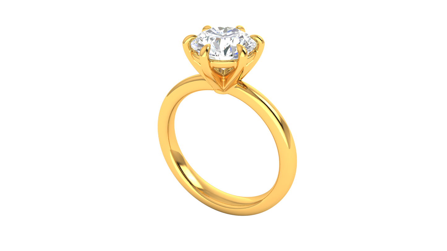 2.00 Ctw Classic Solitaire Engagement Ring Set In 14k Yellow Gold