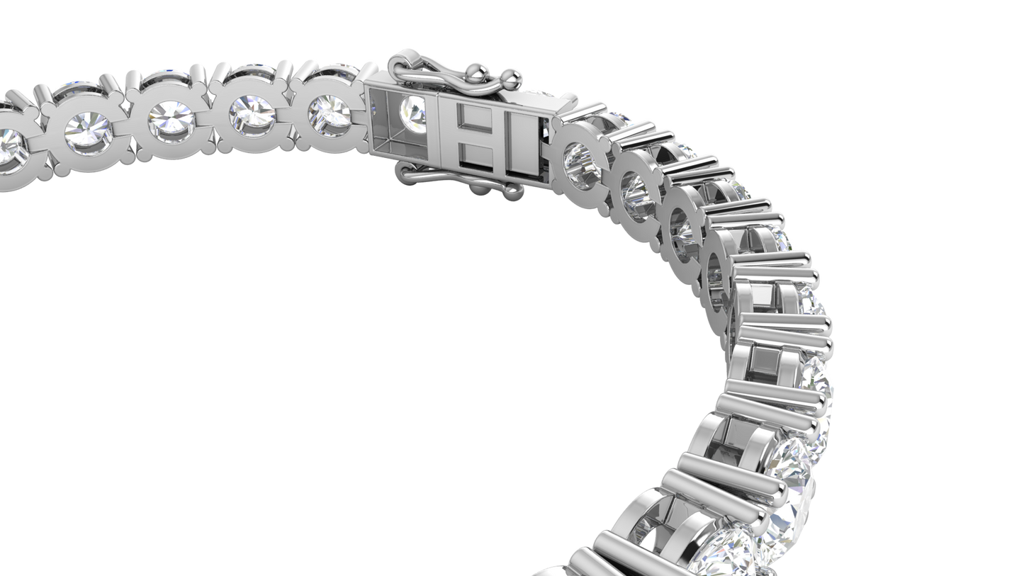 15.50 Ctw Round Brilliant Diamond Tennis Bracelet In 14K White Gold