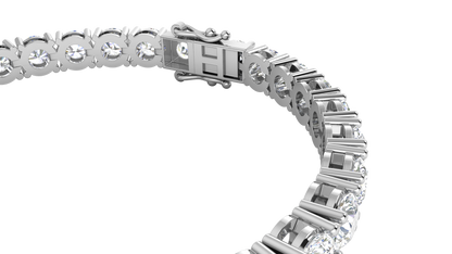 15.50 Ctw Round Brilliant Diamond Tennis Bracelet In 14K White Gold