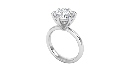 3.00 Ctw Classic Solitaire Engagement Ring Set In 14K White Gold