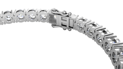 14.00 Ctw Round Brilliant Diamond Tennis Bracelet In 14K White Gold