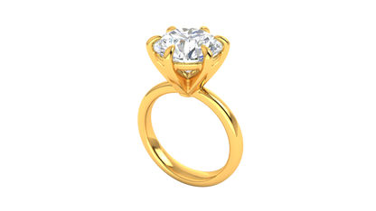 5.00 Ctw Classic Solitaire Engagement Ring Set In 14K Yellow Gold