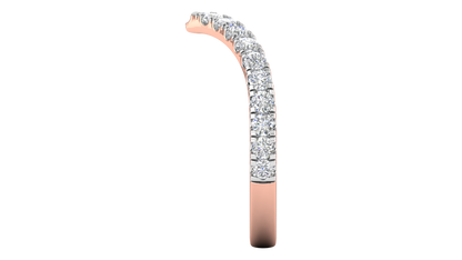 0.63 Ctw Elegant Diamond Chevron Ring Set In 14K Rose Gold