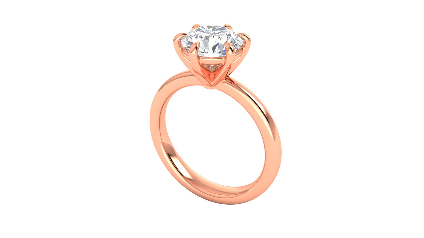 2.00 Ctw Classic Solitaire Engagement Ring Set In 14k Rose Gold