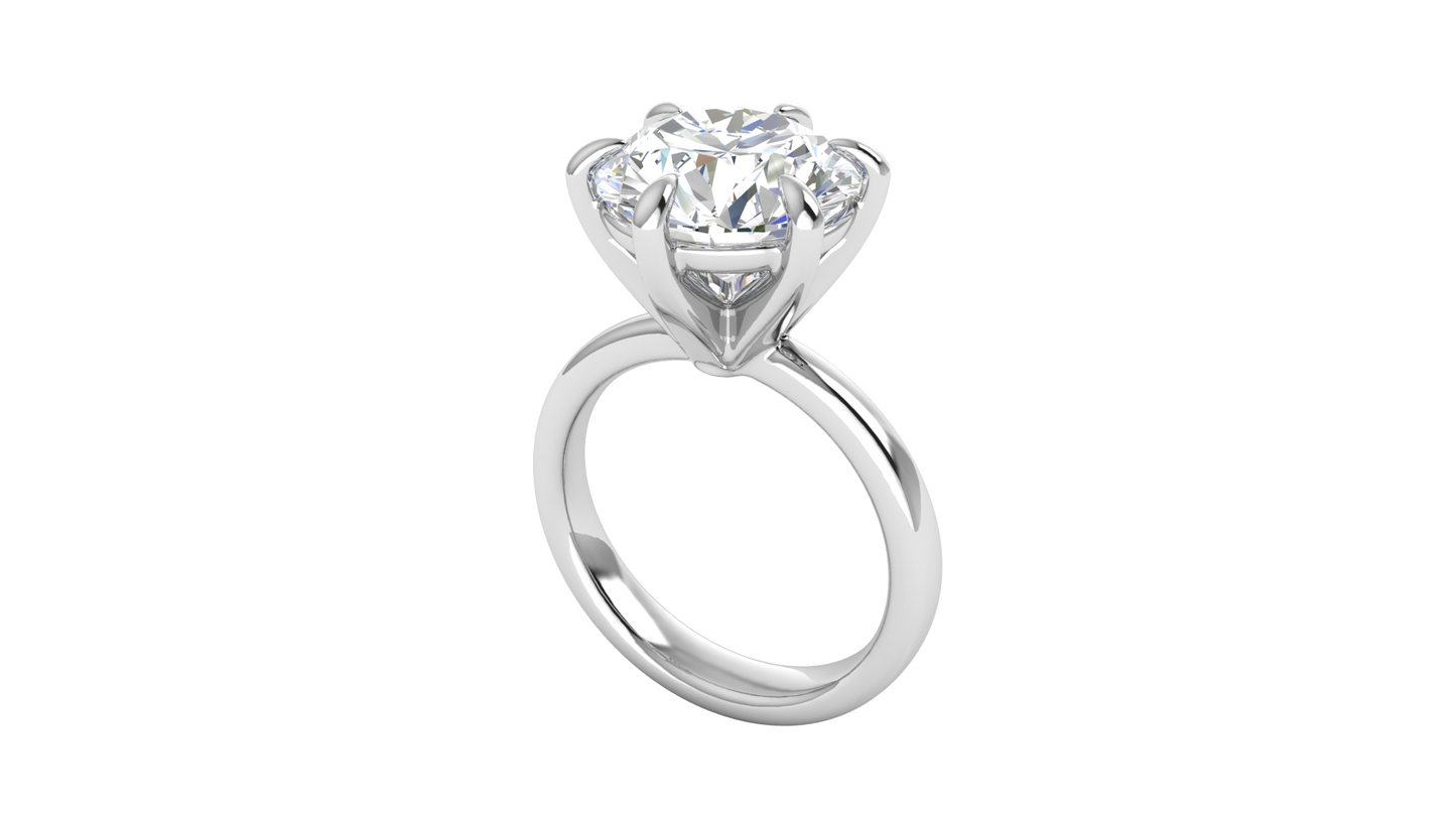 5.00 Ctw Classic Solitaire Engagement Ring Set In 14K White Gold