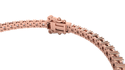 6.10 Ctw Round Brilliant Diamond Tennis Bracelet In 14K Rose Gold