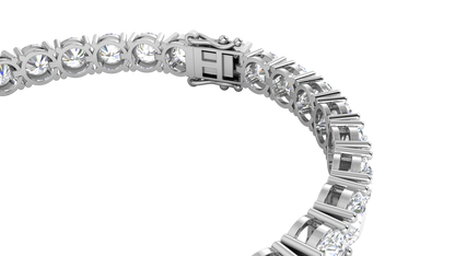 21.00 Ctw Round Brilliant Diamond Tennis Bracelet In 14K White Gold
