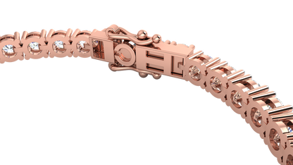 9.24 Ctw Round Brilliant Diamond Tennis Bracelet In 14K Rose Gold