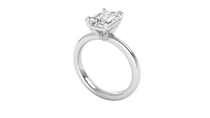 2.00 Ctw Emerald Cut Solitaire Engagement Ring Set In 14k White Gold