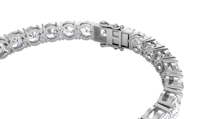 27.00 Ctw Round Brilliant Diamond Tennis Bracelet In 14K White Gold