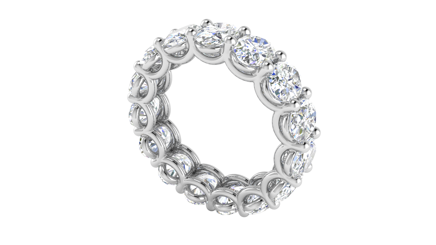 7.50 Ctw Oval Cut Diamond Eternity Band Set In 14K White Gold