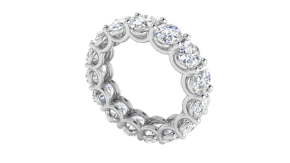 7.50 Ctw Oval Cut Diamond Eternity Band Set In 14K White Gold