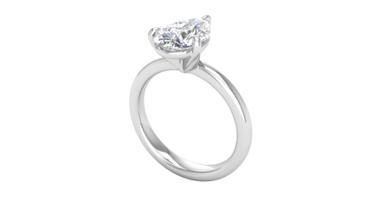 2.00 Ctw Pear Cut Solitaire Engagement Ring Set In 14K White Gold