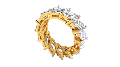 7.00 Ctw Marquise Cut Diamond Eternity Band Set In 14K Yellow Gold