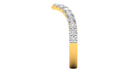0.68 Ctw Elegant Diamond Chevron Ring Set In 14K Yellow Gold