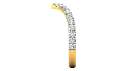 0.63 Ctw Elegant Diamond Chevron Ring Set In 14K Yellow Gold