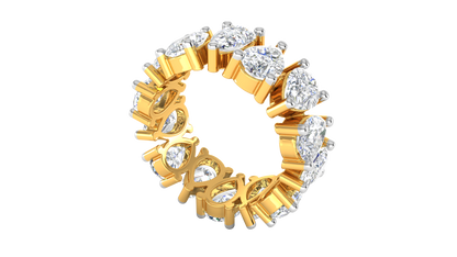 7.00 Ctw Pear Cut Diamond Eternity Band Set In 14K Yellow Gold