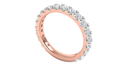 1.20 Ctw Timeless 4 Prong Wedding Band Set In 14K Rose Gold