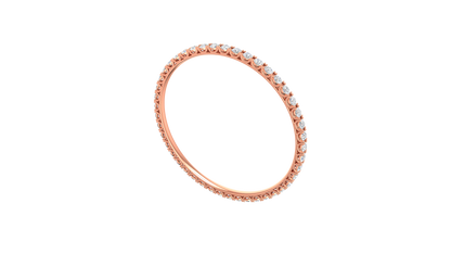 17.10 Ctw Round Cut Diamond Bangle | Shared Prong Diamond Bangle Set In Luxury 14K Rose Gold