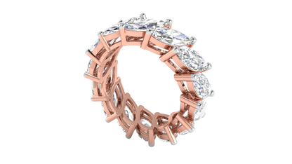 7.00 Ctw Marquise Cut Diamond Eternity Band Set In 14K Rose Gold