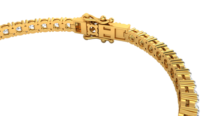 6.48 Ctw Round Brilliant Diamond Tennis Bracelet In 14K Yellow Gold