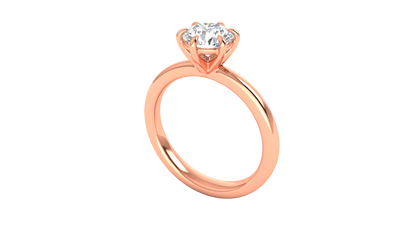 1.00 Ctw Classic Solitaire Engagement Ring Set In 14K Rose Gold