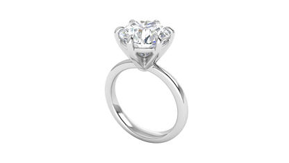 4.00 Ctw Classic Solitaire Engagement Ring Set In 14K White Gold