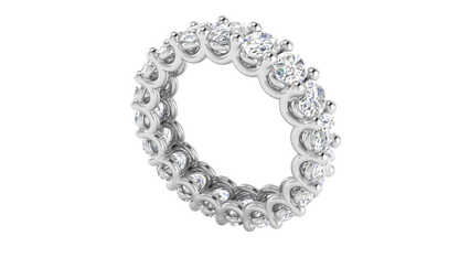 5.70 Ctw Oval Cut Diamond Eternity Band Set In 14K White Gold