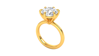 4.00 Ctw Classic Solitaire Engagement Ring Set In 14K Yellow Gold