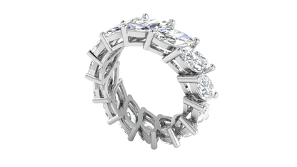 7.00 Ctw Marquise Cut Diamond Eternity Band Set In 14K White Gold