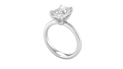 2.00 Ctw Radiant Cut Solitaire Engagement Ring Set In 14K White Gold
